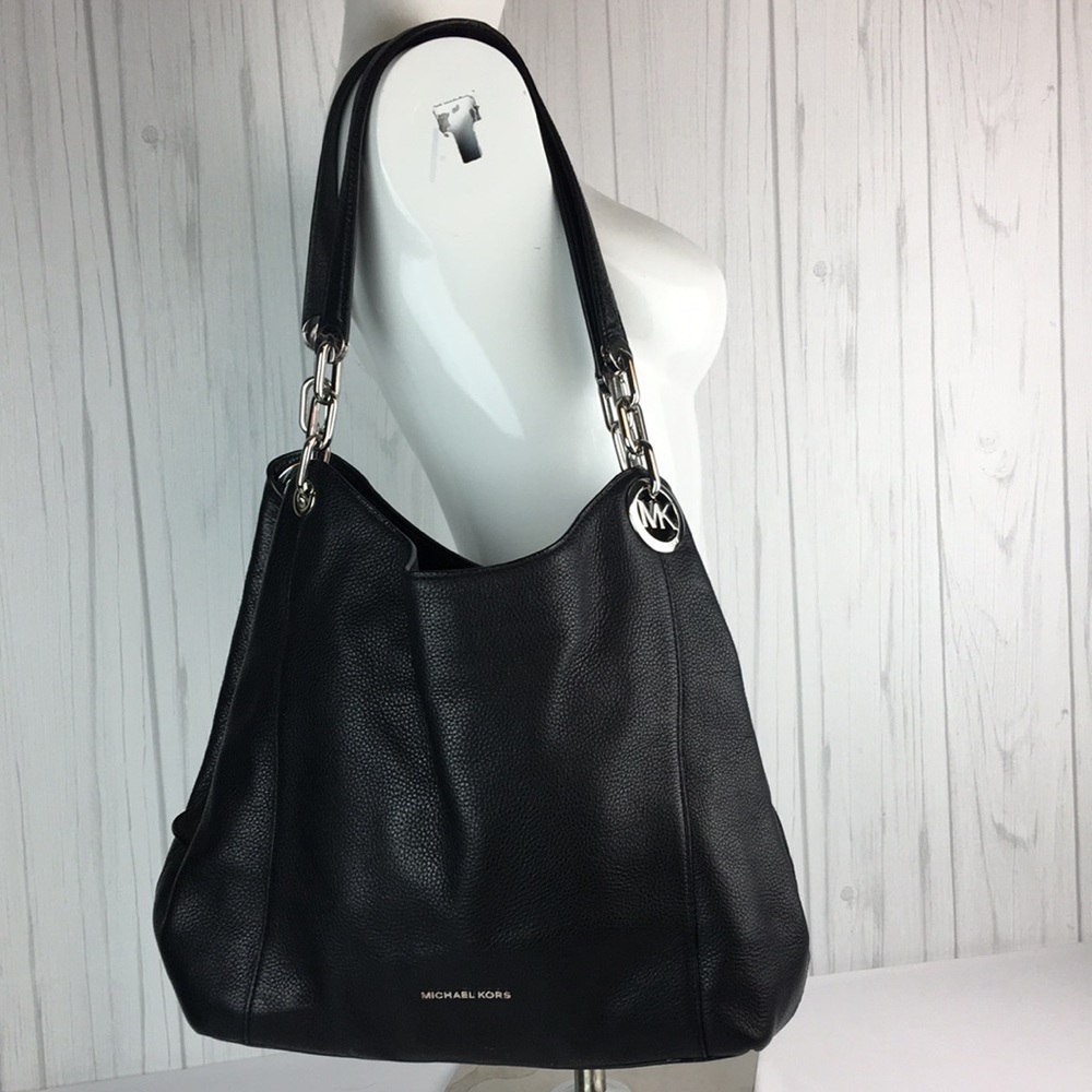 Michael Kors Large Pebbled Leather Hobo Bag Silver Hardware Fulton?